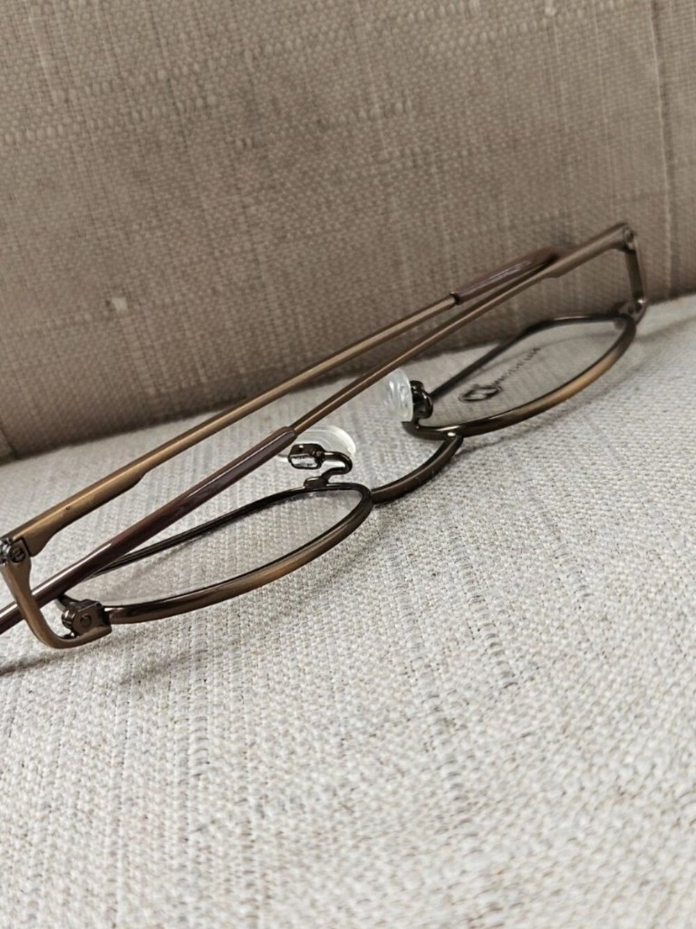 Modern Eyeglasses Frame Brown Tone Metal Eyewear YONI Eyewear Glasses NWT - Picture 7 of 13